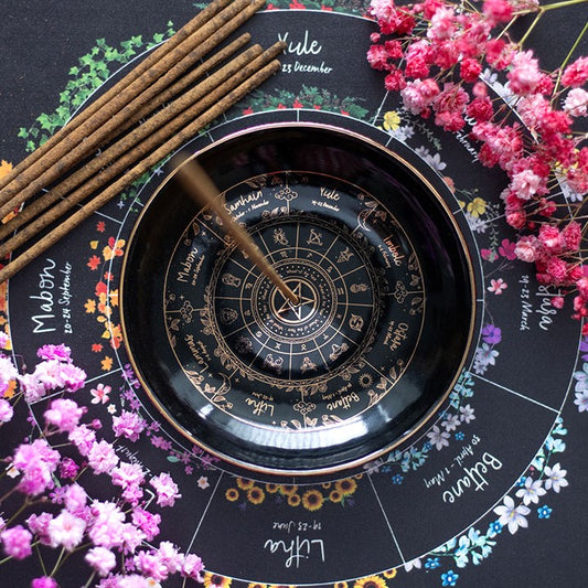 Wheel of the Year Ceramic Incense Holder