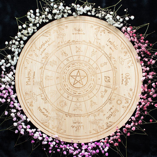 Wheel of the Year Engraved Wooden Serving Board