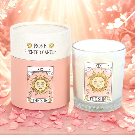 The Sun Tarot Card Rose-Scented Candle – Mystical Décor