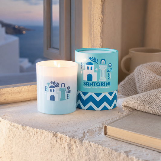 Santorini Coconut & Sea Salt Scented Candle