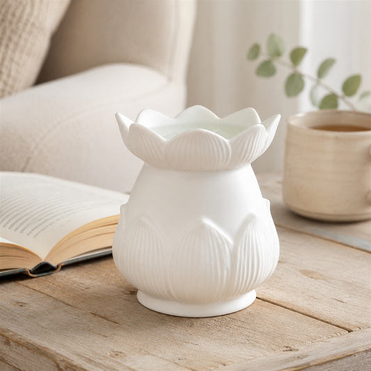 White Lotus Flower Oil Burner