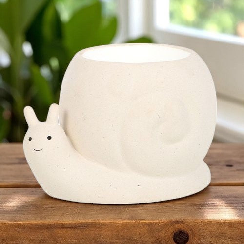 🐌 Snail Oil Burner – Contemporary Stone Finish