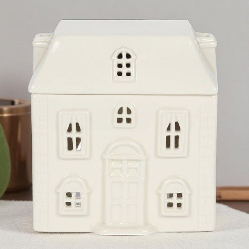 White Ceramic House Oil Burner