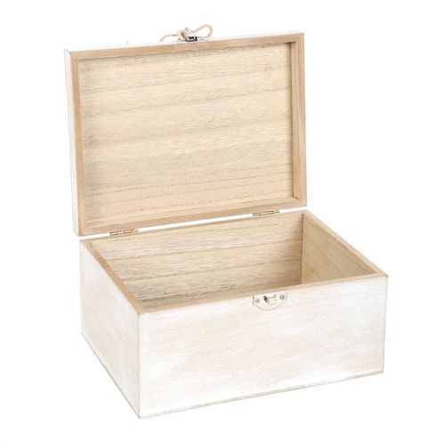 White Wash MDF Spell Box with Star Charm | Witchcraft Storage
