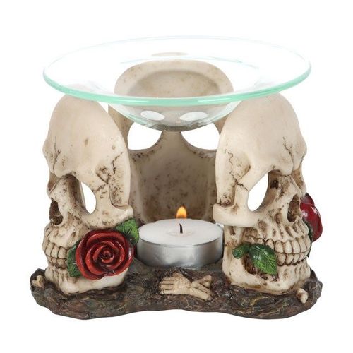 Skull & Roses Oil Burner – Gothic Wax Melt Warmer