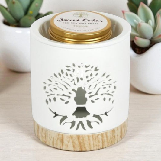 Tree of Life Wax Warmer Gift Set – Sweet Cedar Scented Soy Melts