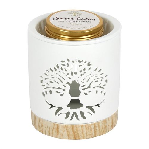 Tree of Life Wax Warmer Gift Set – Sweet Cedar Scented Soy Melts