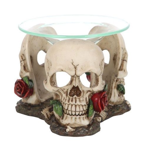 Skull & Roses Oil Burner – Gothic Wax Melt Warmer