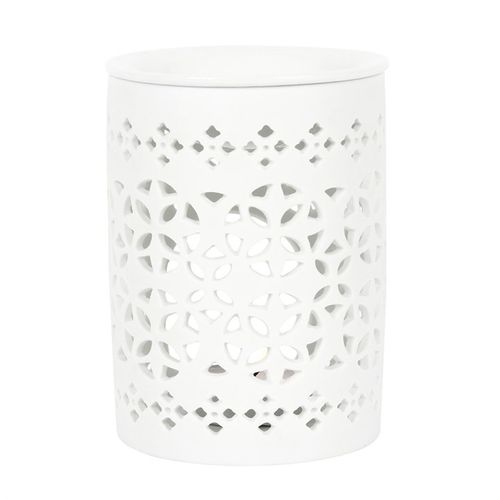 White Matte Cut-Out Oil Burner & Wax Warmer