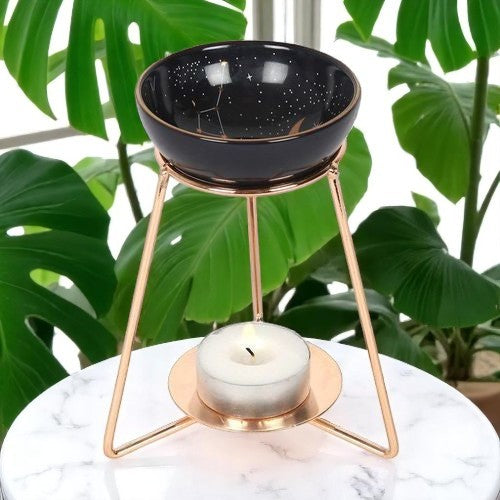 Purple Star Sign Oil Burner on Metal Base