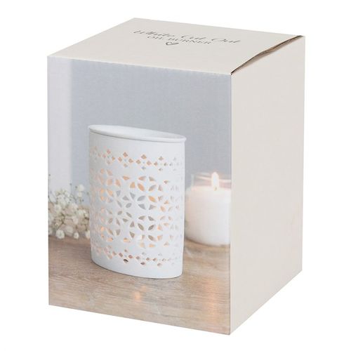 White Matte Cut-Out Oil Burner & Wax Warmer