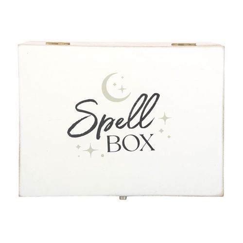 White Wash MDF Spell Box with Star Charm | Witchcraft Storage