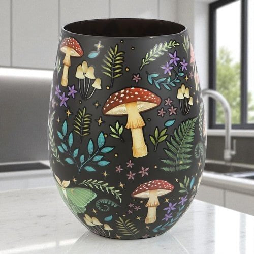 Dark Forest Print Stemless Glass
