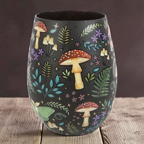 Dark Forest Print Stemless Glass