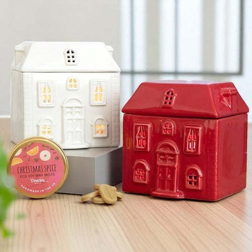 White Ceramic House Oil Burner