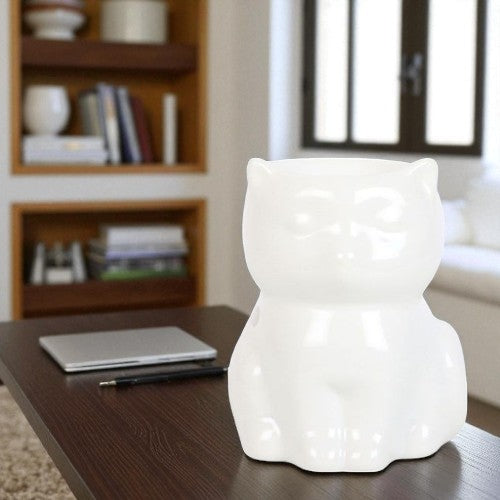 White Cat Ceramic Oil Burner – Purrfectly Scented Style