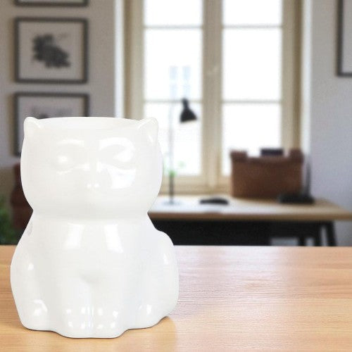 White Cat Ceramic Oil Burner – Purrfectly Scented Style
