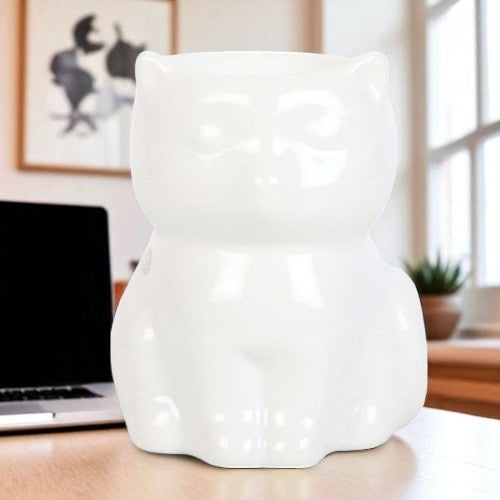 White Cat Ceramic Oil Burner – Purrfectly Scented Style